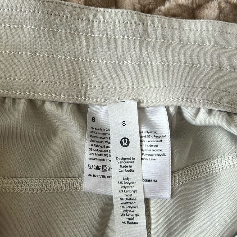 Lululemon Brushed Softstreme Ribbed Half Zip and High Rise Short 4” Bone Set - Picture 15 of 16